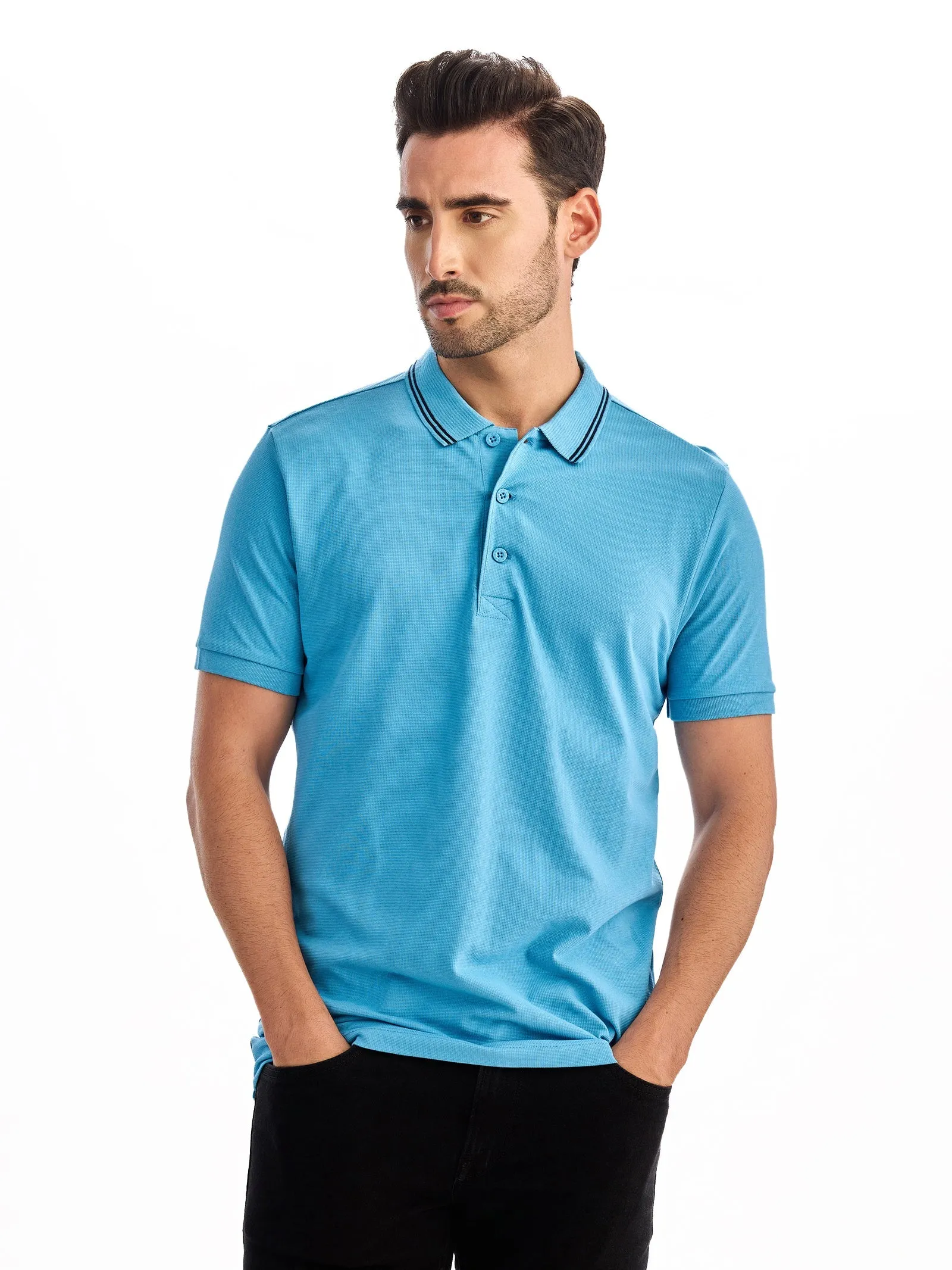 100% Cotton Waffle Polo