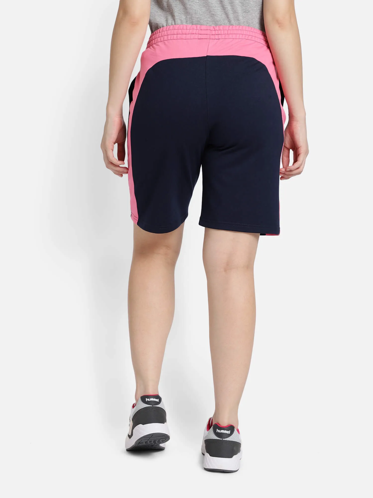 Action Women Cotton Blue & Pink Short