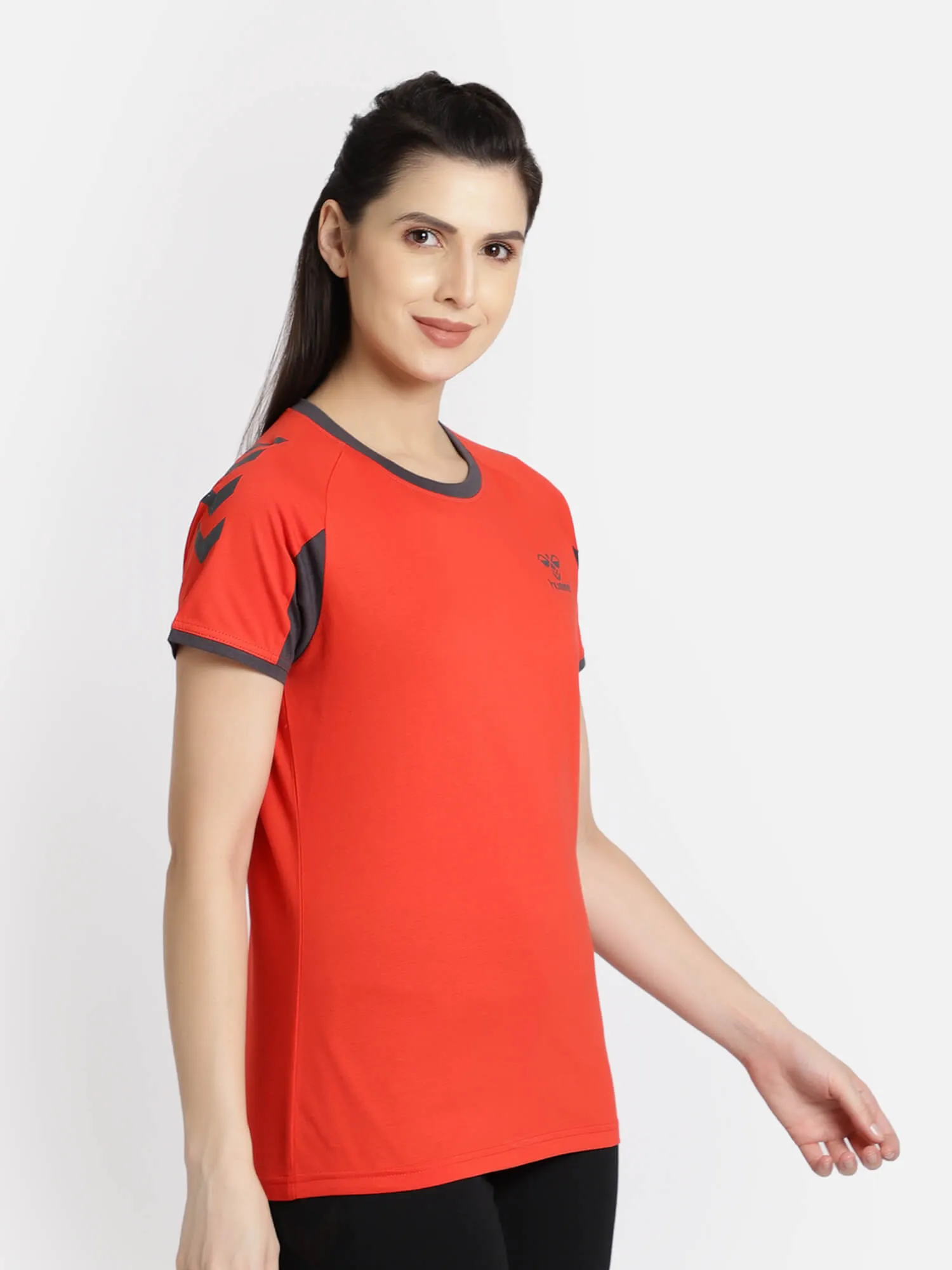 Action Women Cotton Red T-Shirt