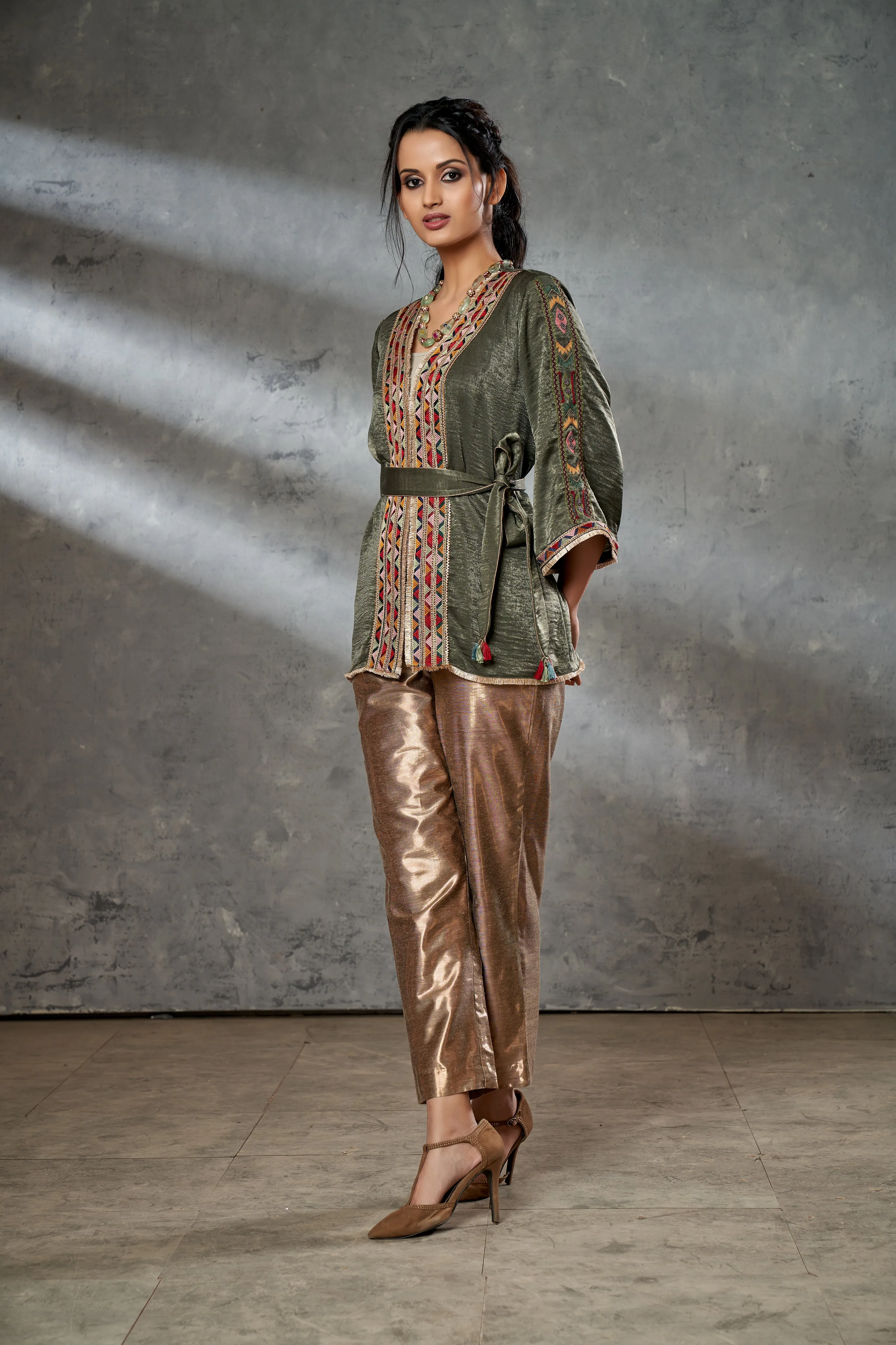 Aditi Somani's Elegant Jacket with embroidery sleeves - Rent