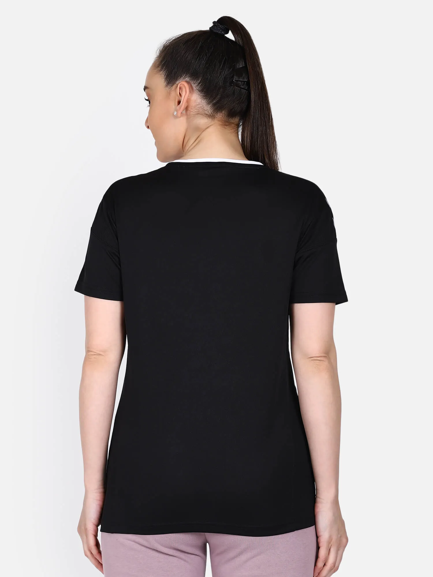 Authentic Women Polyester Black T-Shirt