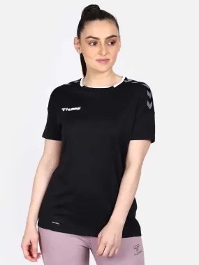 Authentic Women Polyester Black T-Shirt