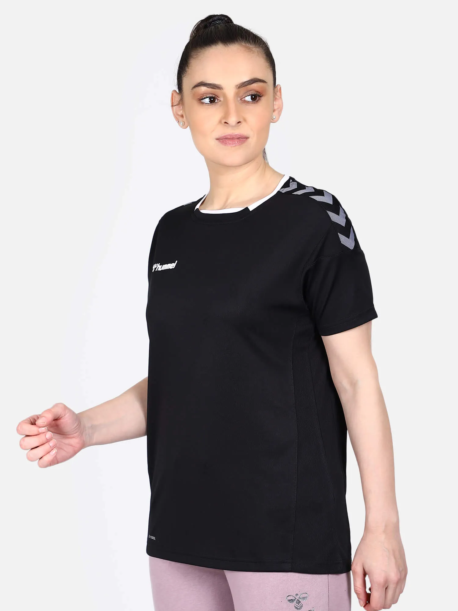 Authentic Women Polyester Black T-Shirt