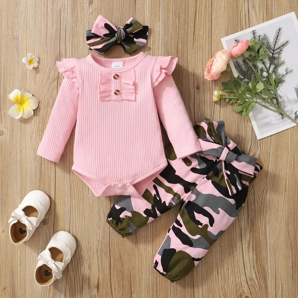 Baby Girl 0-18M Camouflage 3pc Set