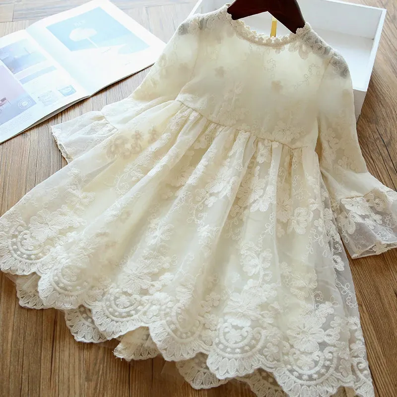 Baby Girls Lace Tulle Birthday Wedding Dress