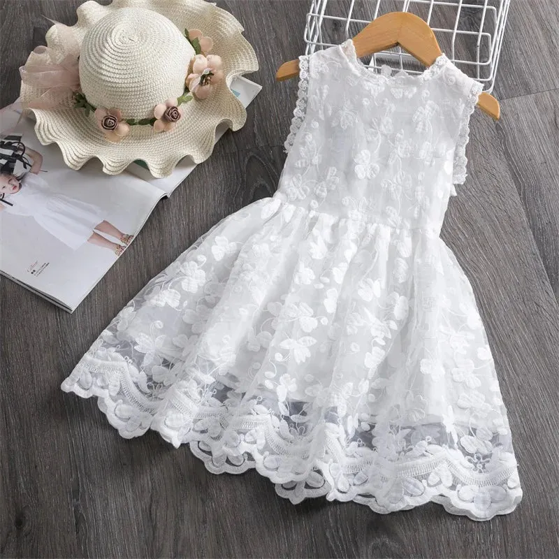 Baby Girls Lace Tulle Birthday Wedding Dress