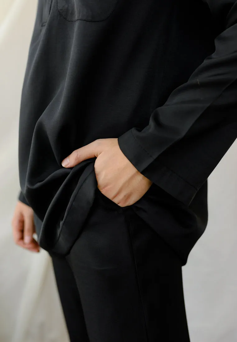 Baju Melayu Orked Men (Black)