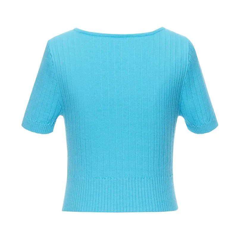 Basic Fitted Crop Women Knit Top