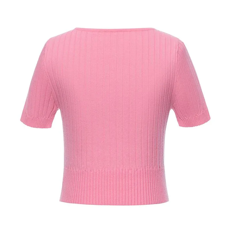 Basic Fitted Crop Women Knit Top