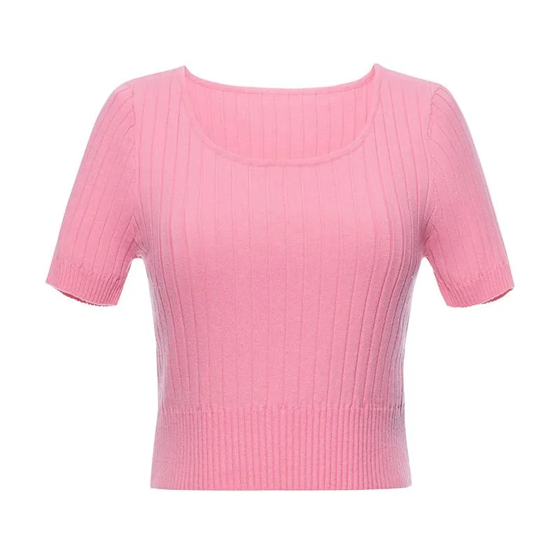 Basic Fitted Crop Women Knit Top