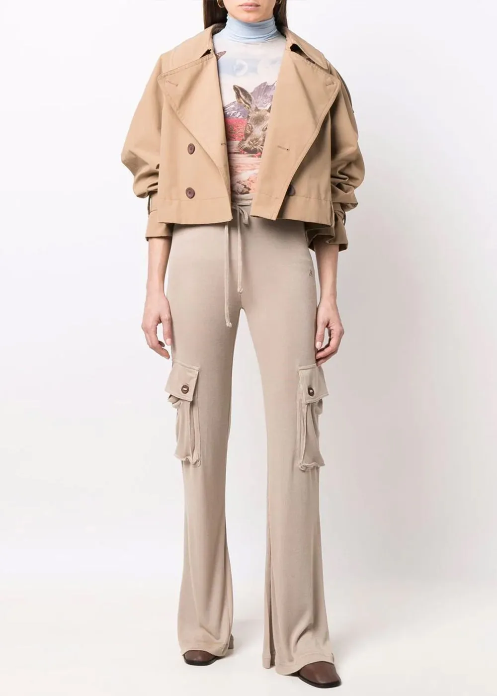 Beige Casual Pants