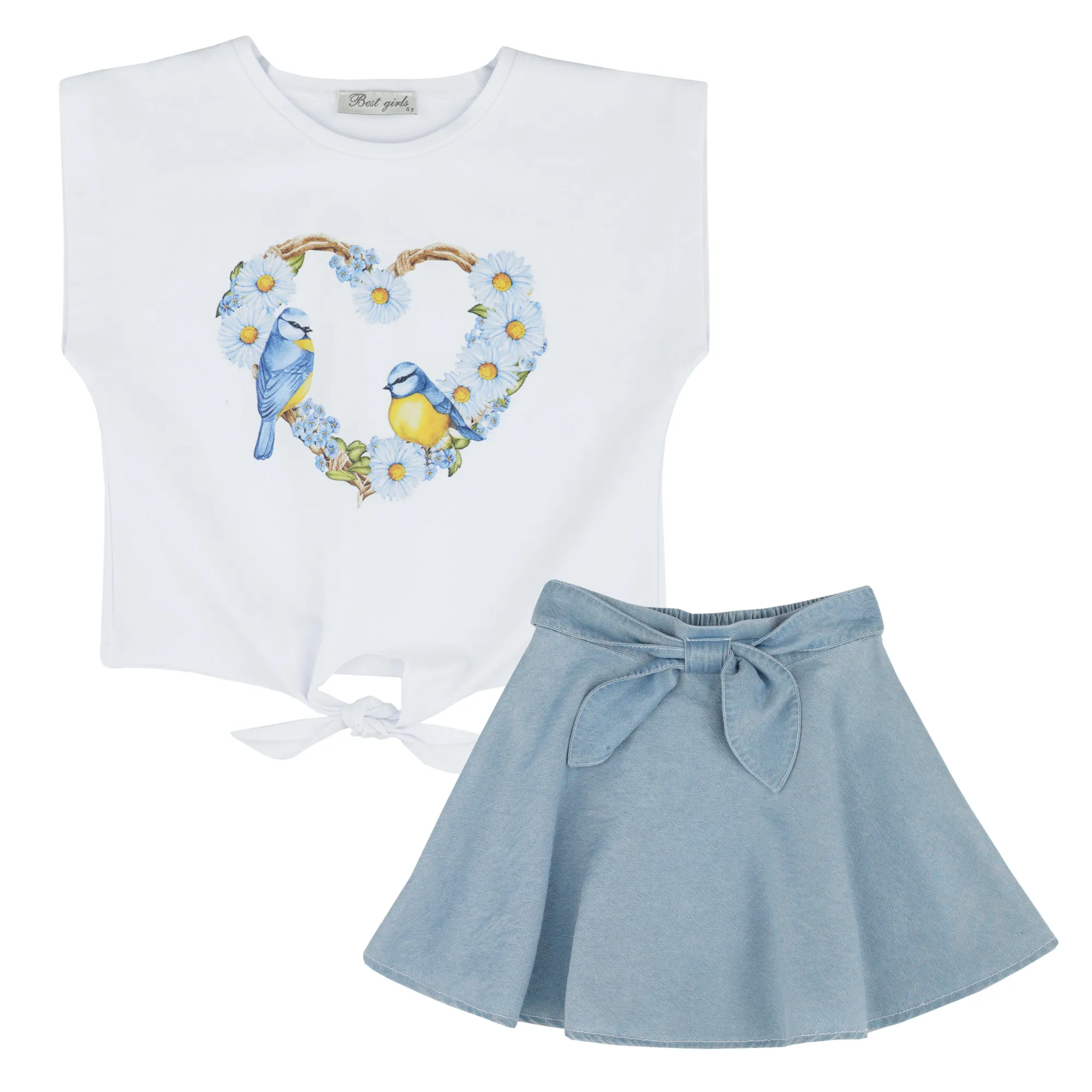 Birdie Heart Girls Casual Set