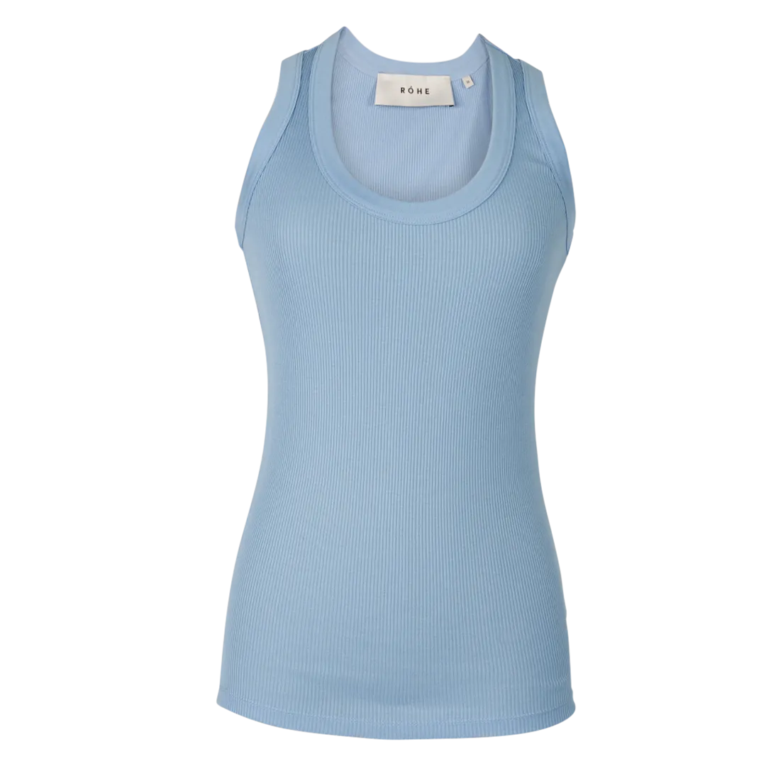 Blue Low Cotton Tanktop