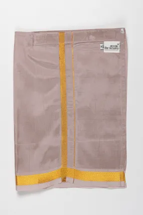 Boys Elegant Silk Dhoti with Golden Accents