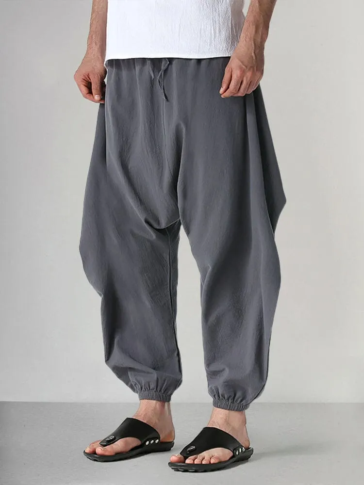 Casual Cotton Linen Carrot Pants