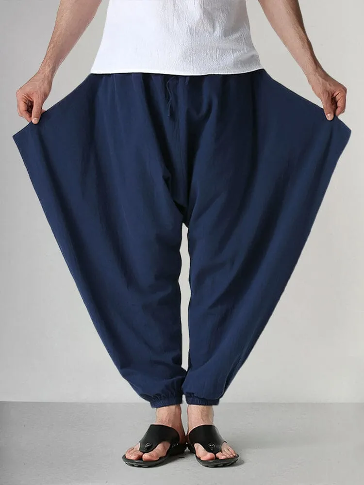 Casual Cotton Linen Carrot Pants