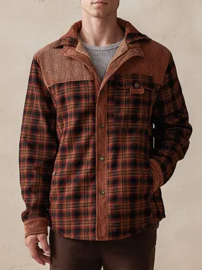 Casual Fleece Lined Plaid Jacket