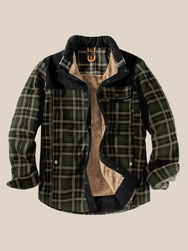 Casual Fleece Lined Plaid Jacket