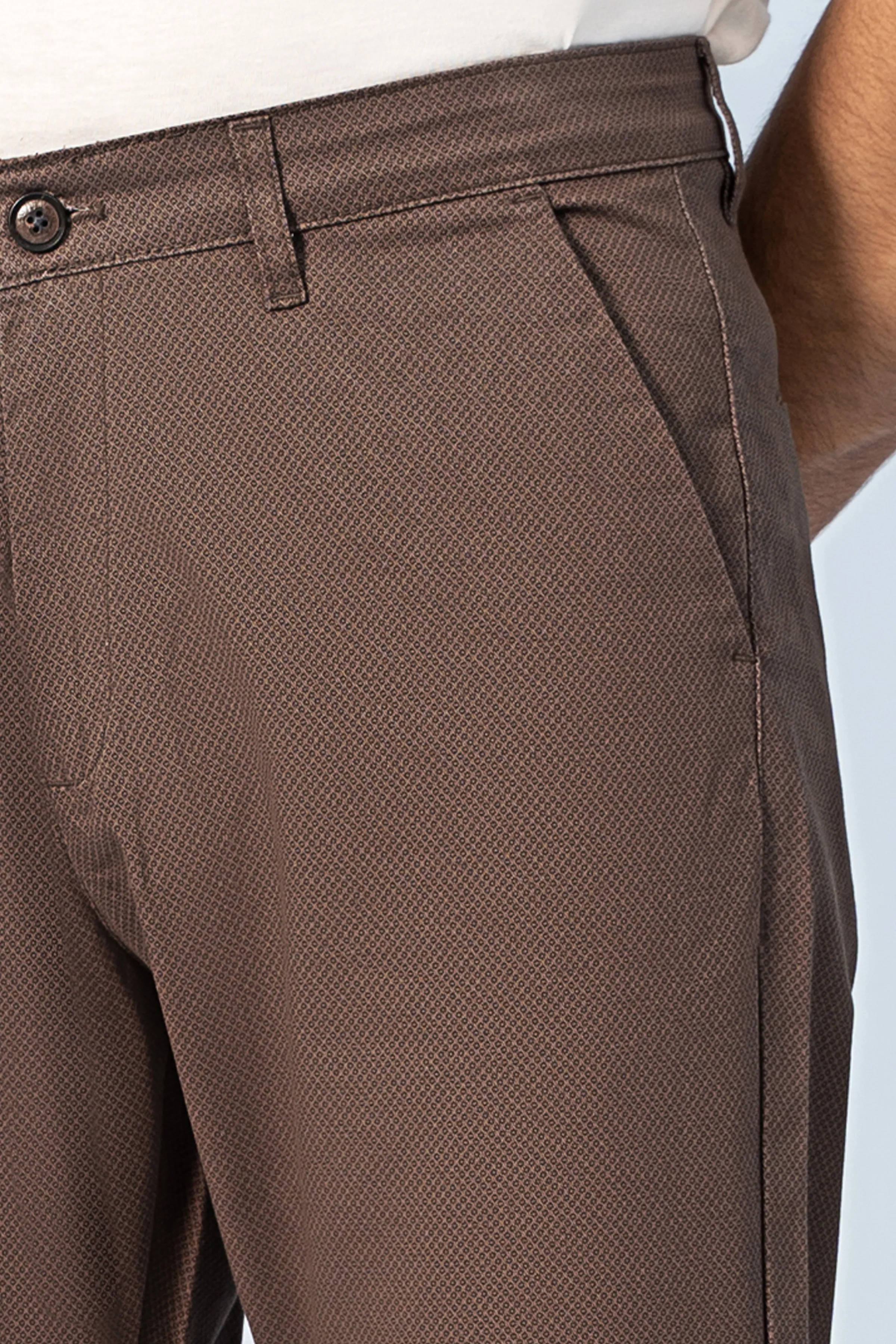 CASUAL PANT CROSS POCKET BROWN