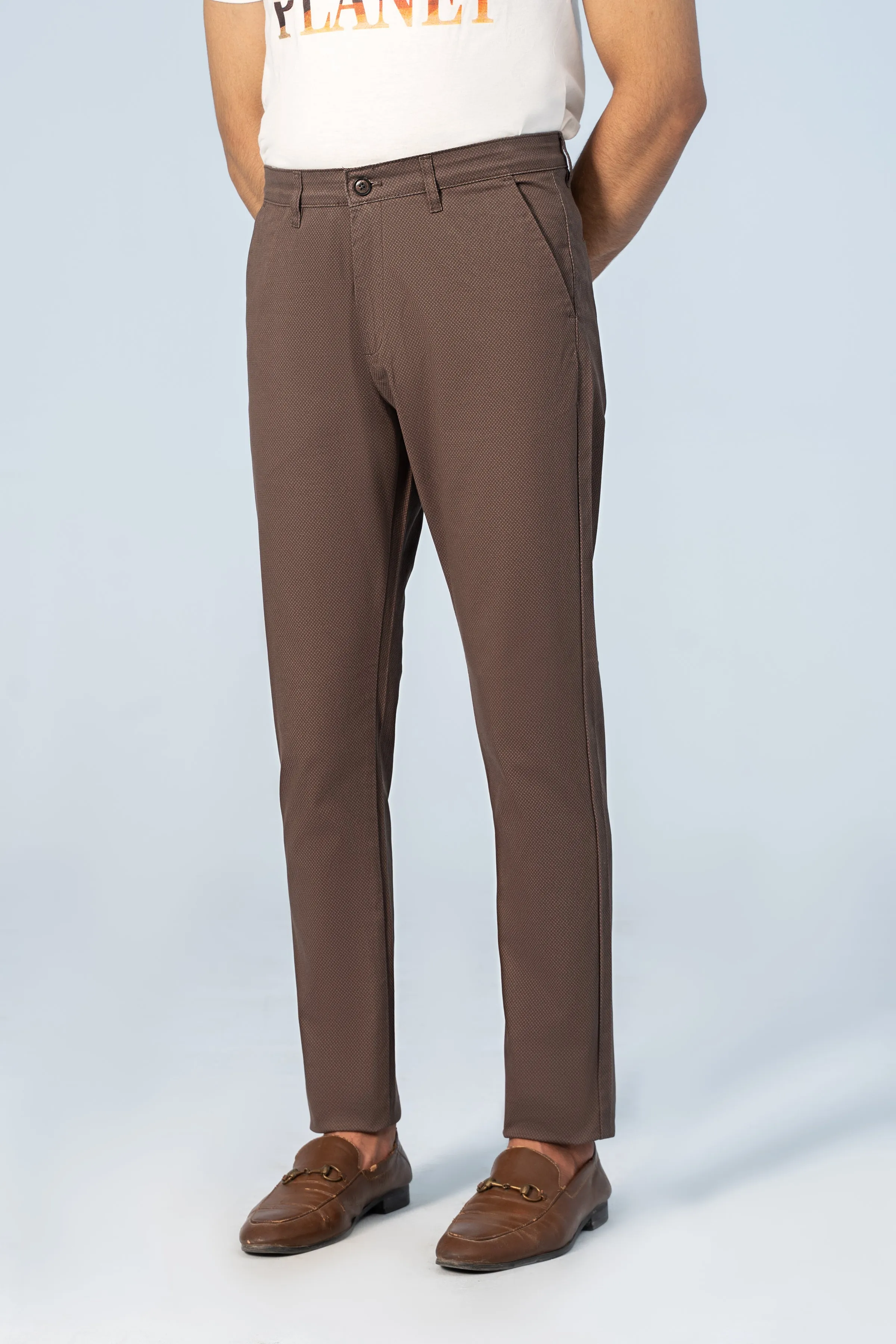 CASUAL PANT CROSS POCKET BROWN