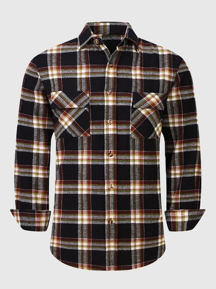 Casual Plaid Graphic Flannelette Shirt