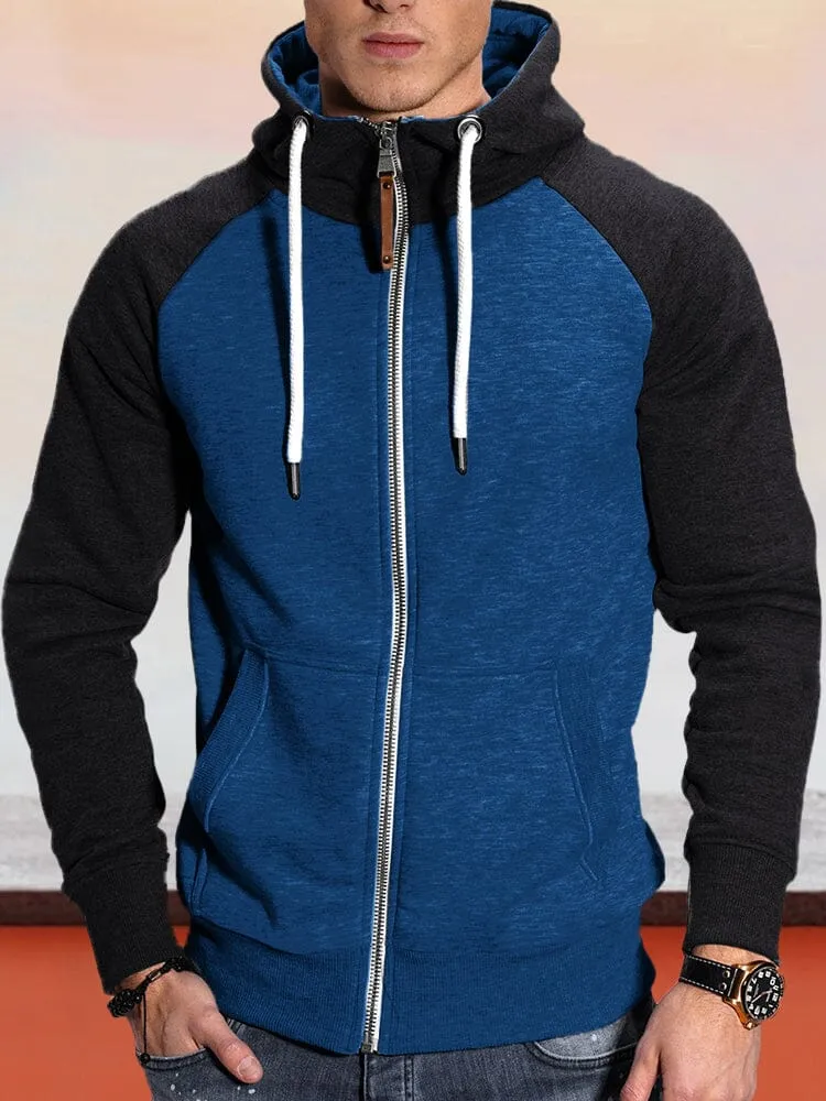 Casual Raglan Sleeve Hooded Jacket