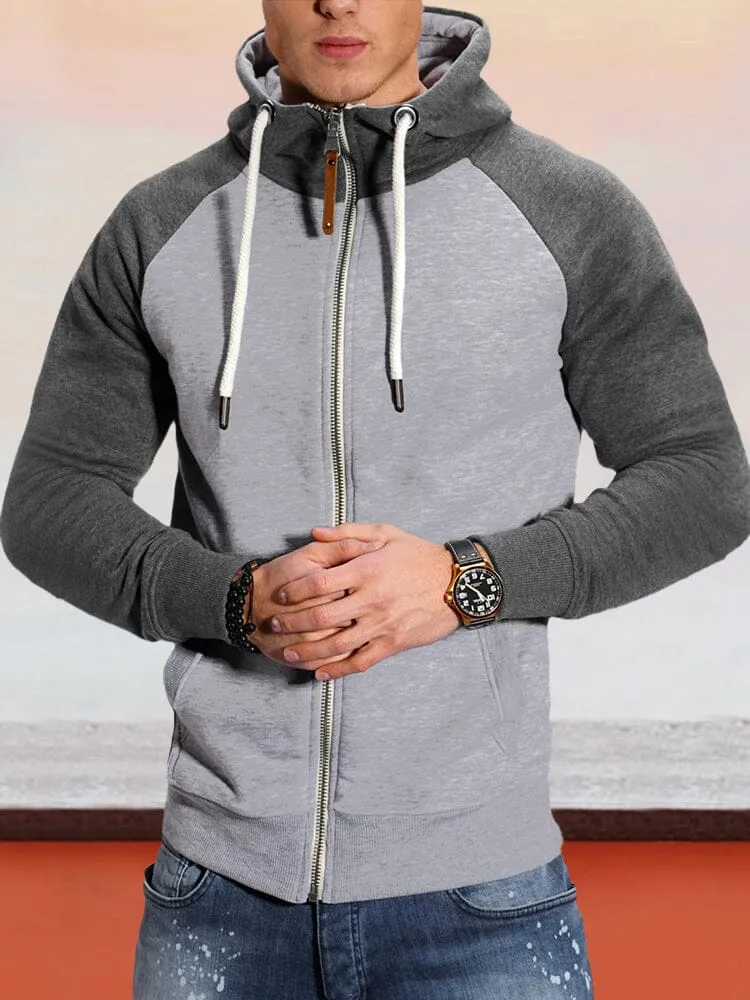 Casual Raglan Sleeve Hooded Jacket