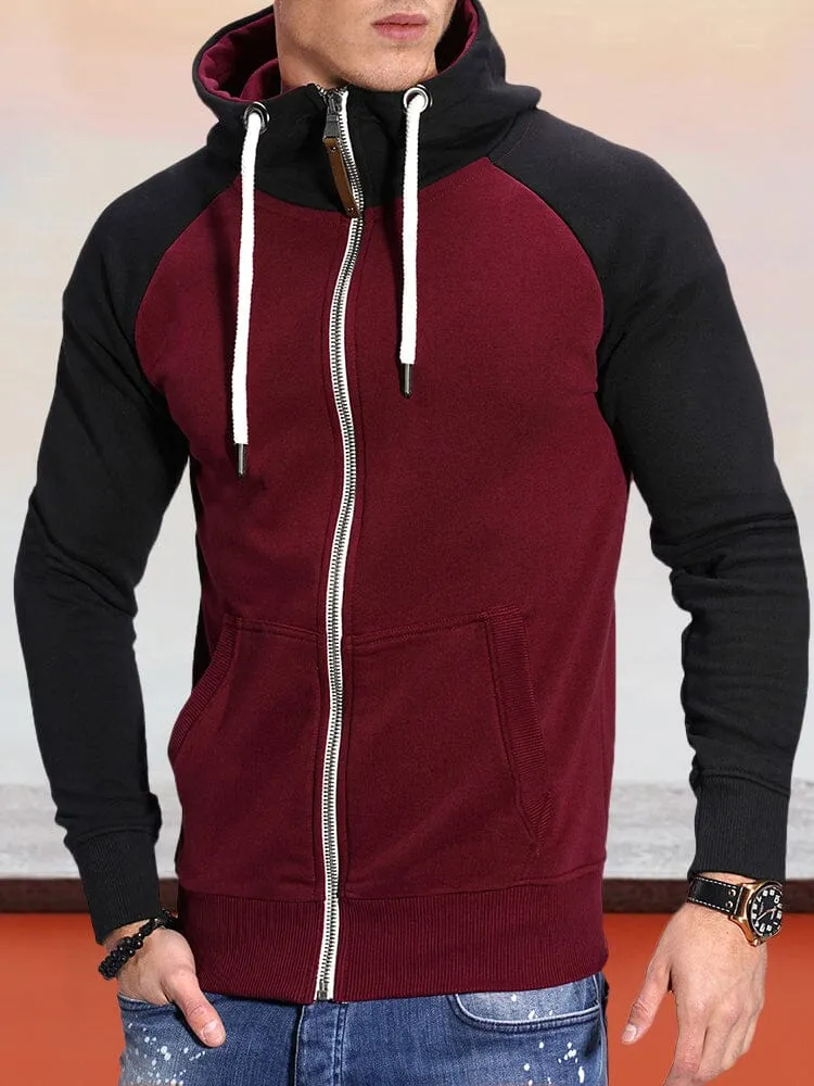 Casual Raglan Sleeve Hooded Jacket