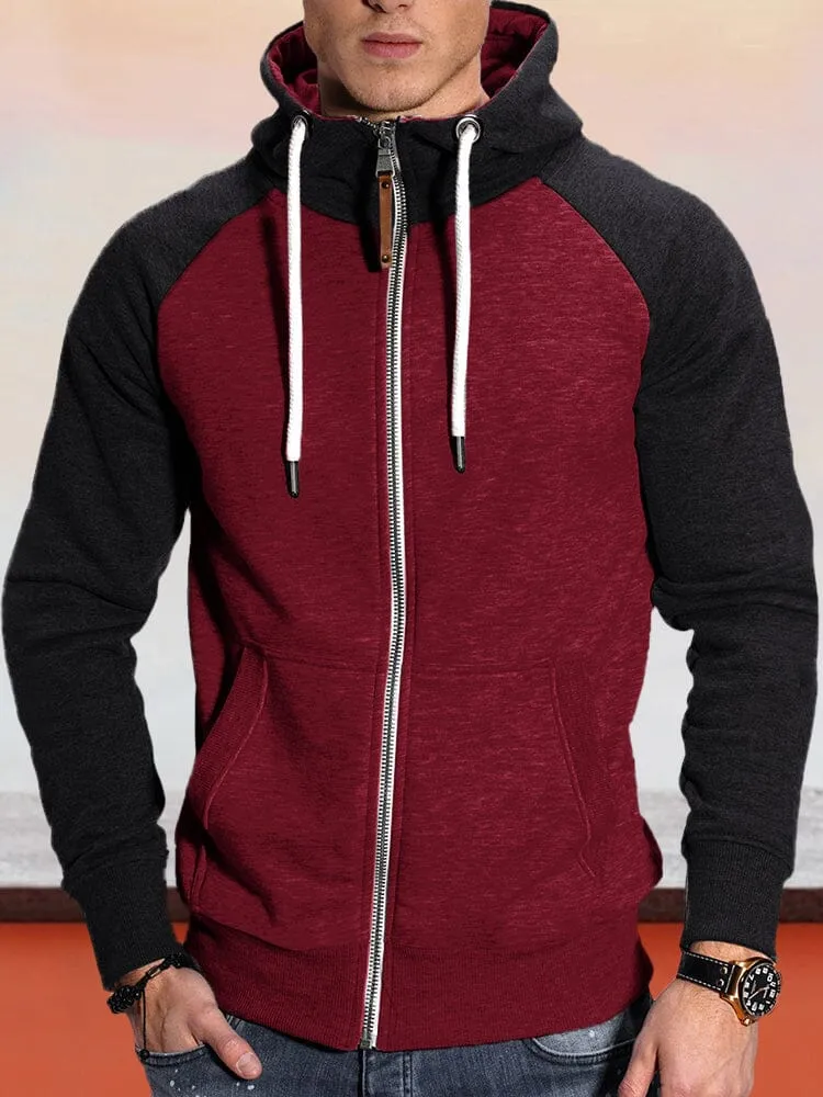 Casual Raglan Sleeve Hooded Jacket