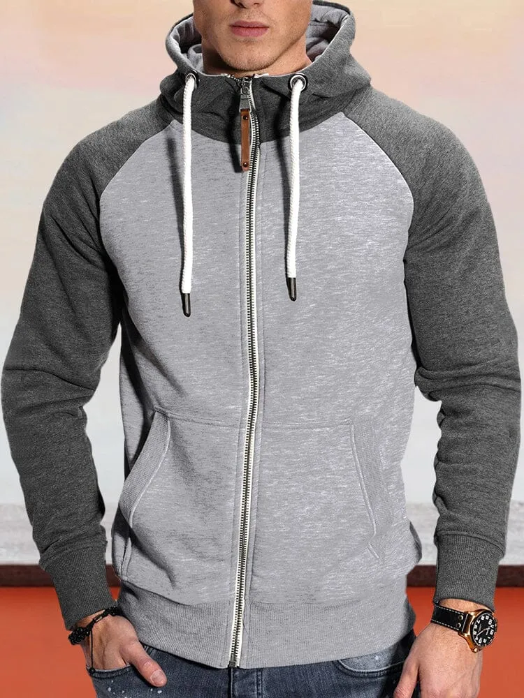 Casual Raglan Sleeve Hooded Jacket