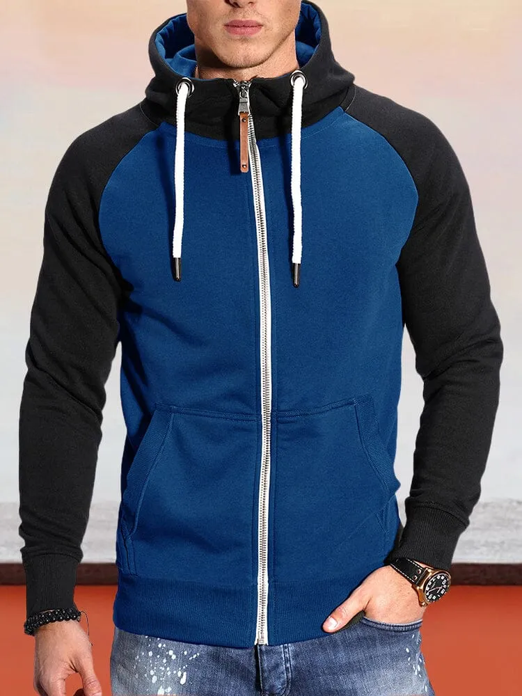 Casual Raglan Sleeve Hooded Jacket