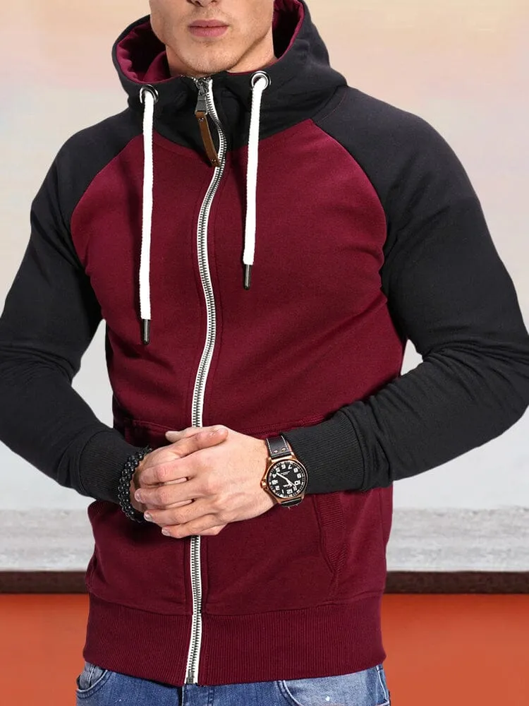 Casual Raglan Sleeve Hooded Jacket