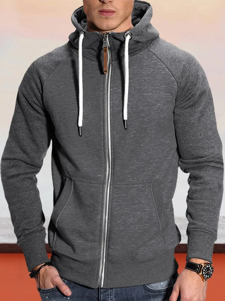 Casual Raglan Sleeve Hooded Jacket