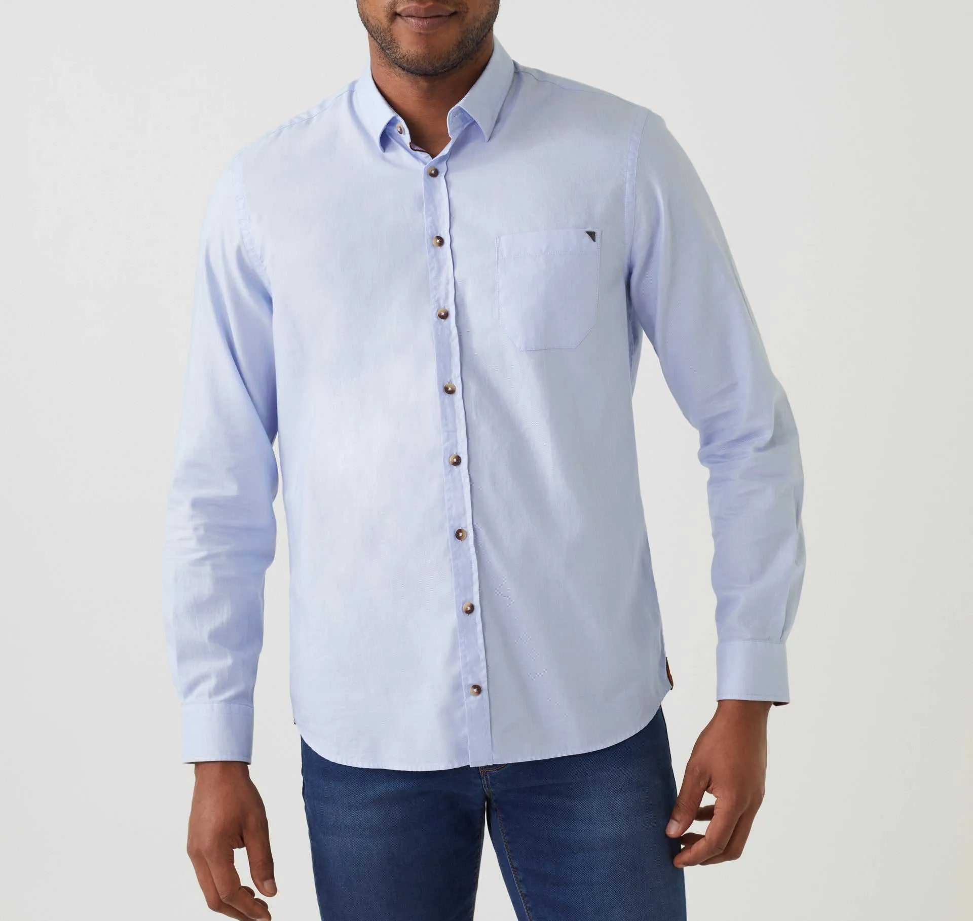 Chemise casual ciel-rouille "Aime"