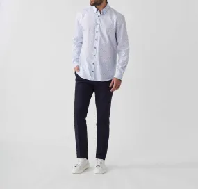 Chemise casual imprimé blanc-marine "Aissam"