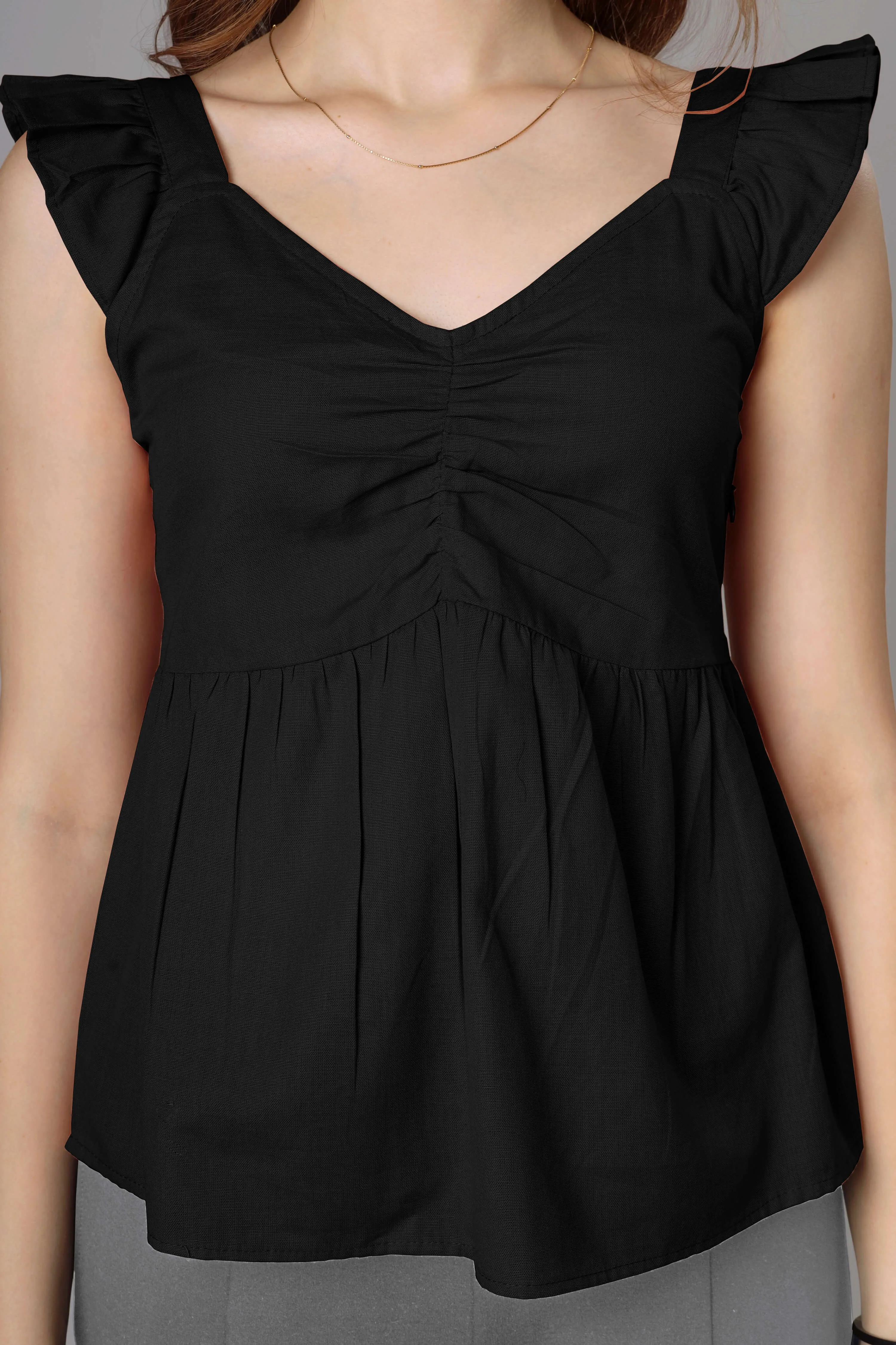 Elegant Classic Black Cotton Top for Women