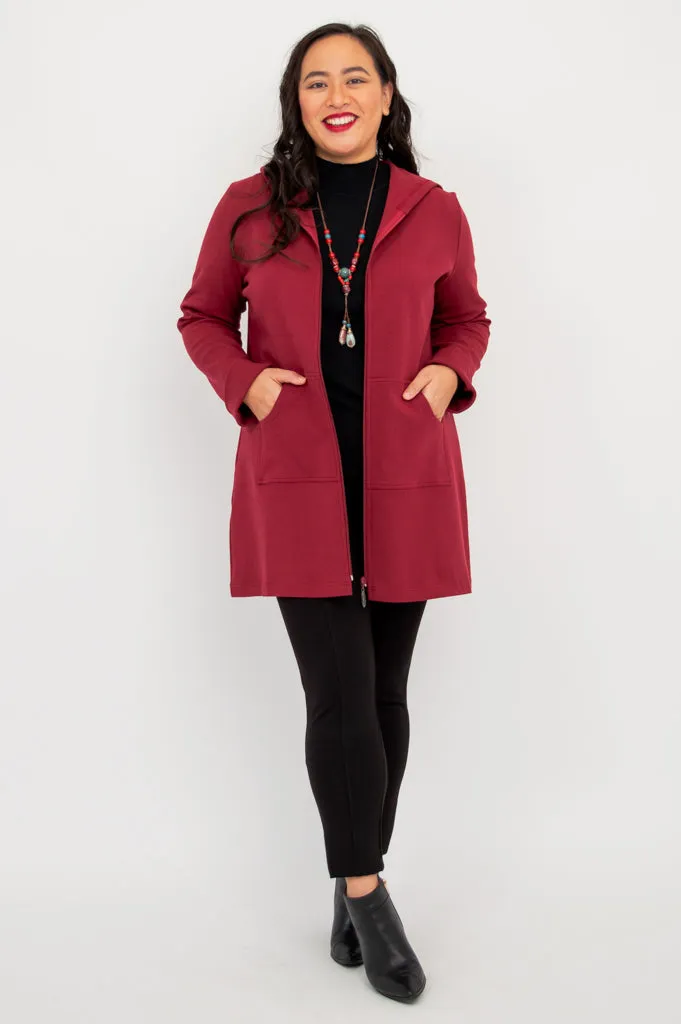 Cortes Jacket, Burgundy, Cotton