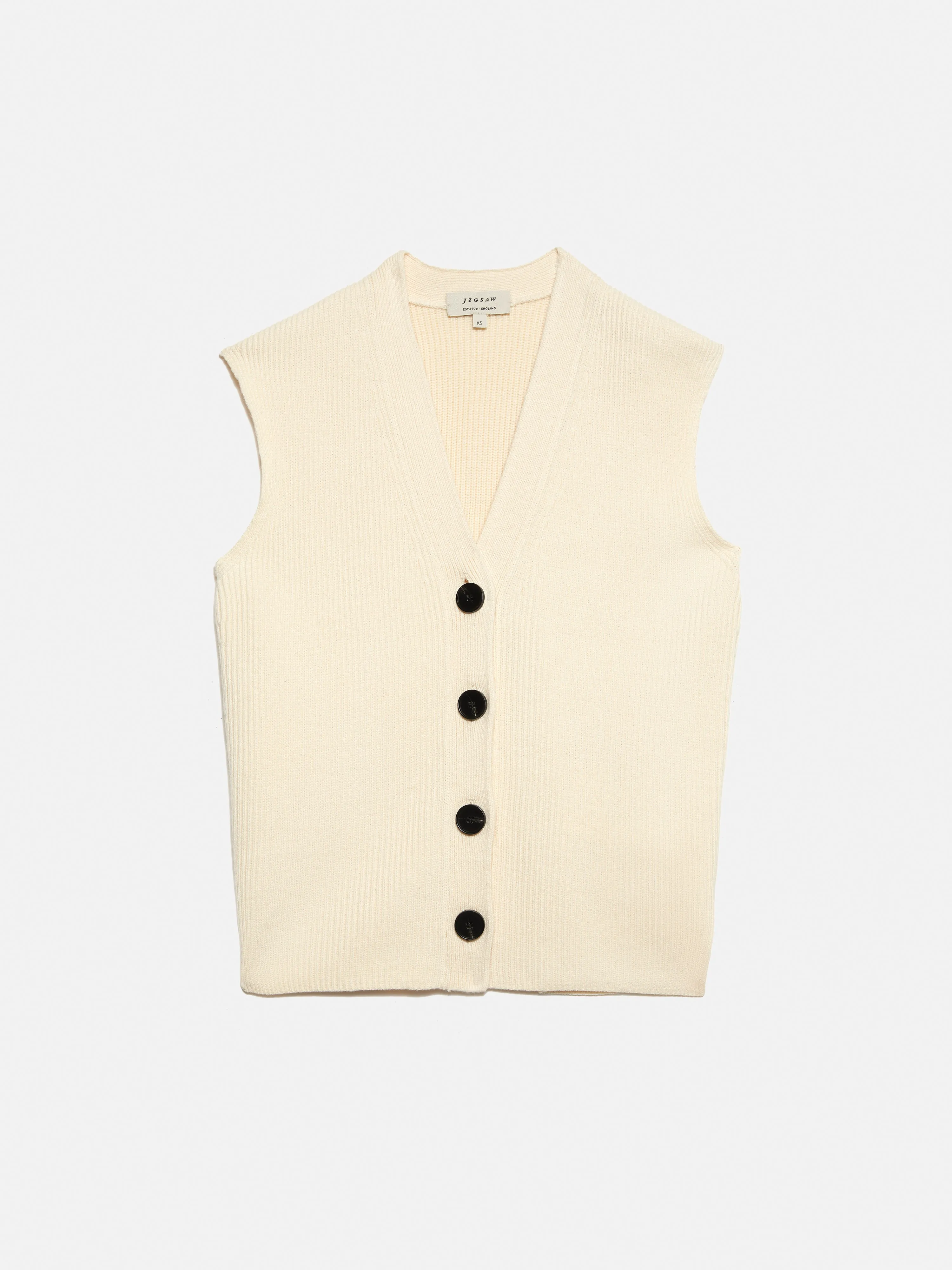 Cotton Blend Waistcoat | Ivory