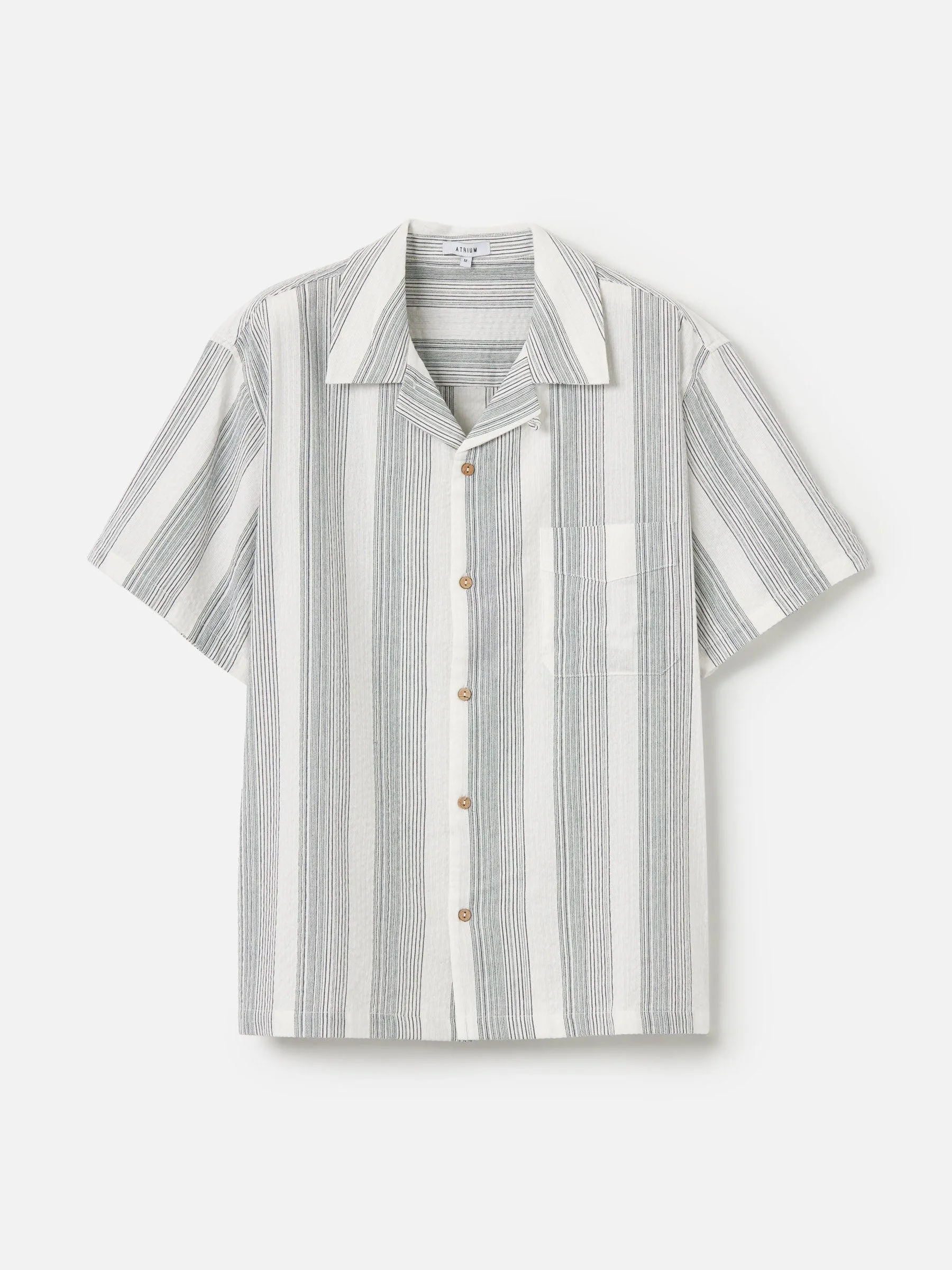 Cotton Stripe Camp Shirt