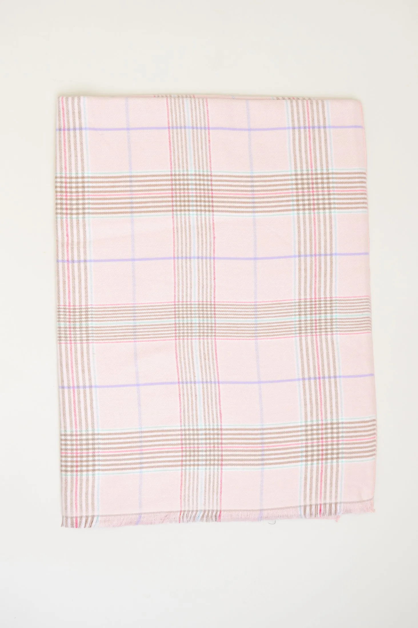 Cozy Scarf, Pink Tartan