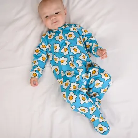 Eggies print cotton sleepsuit