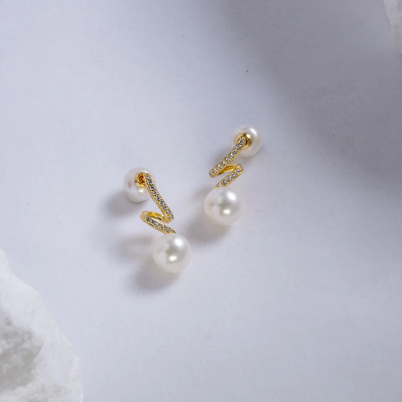 Elegant Freshwater Pearl Earrings WE00576 | S Collection