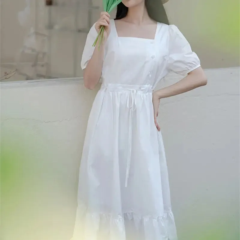 Elegant Long Dress With Short Sleeves