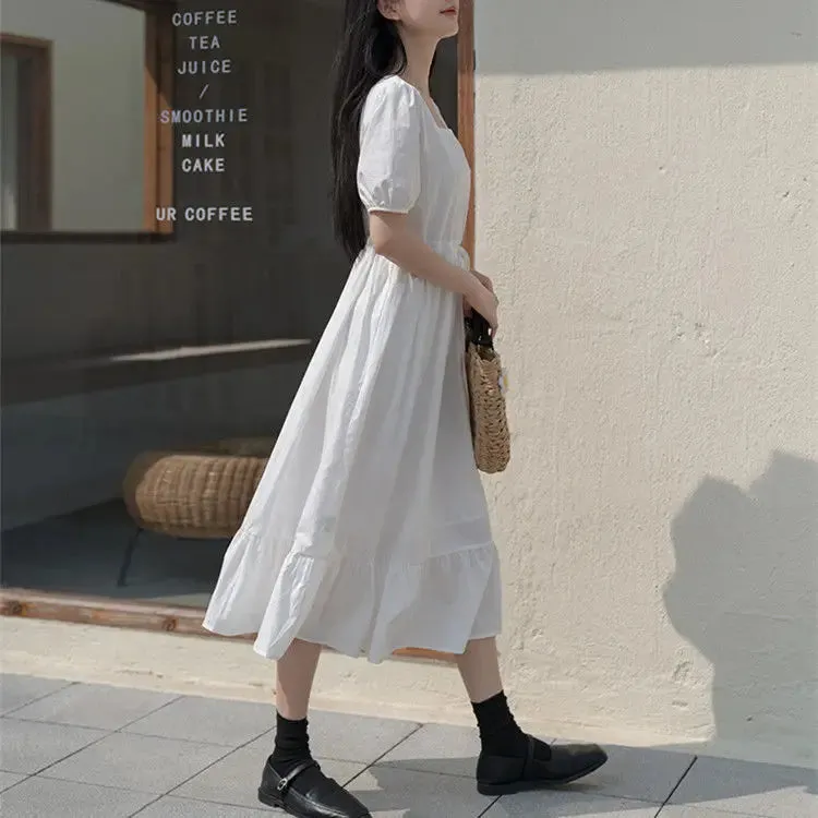 Elegant Long Dress With Short Sleeves