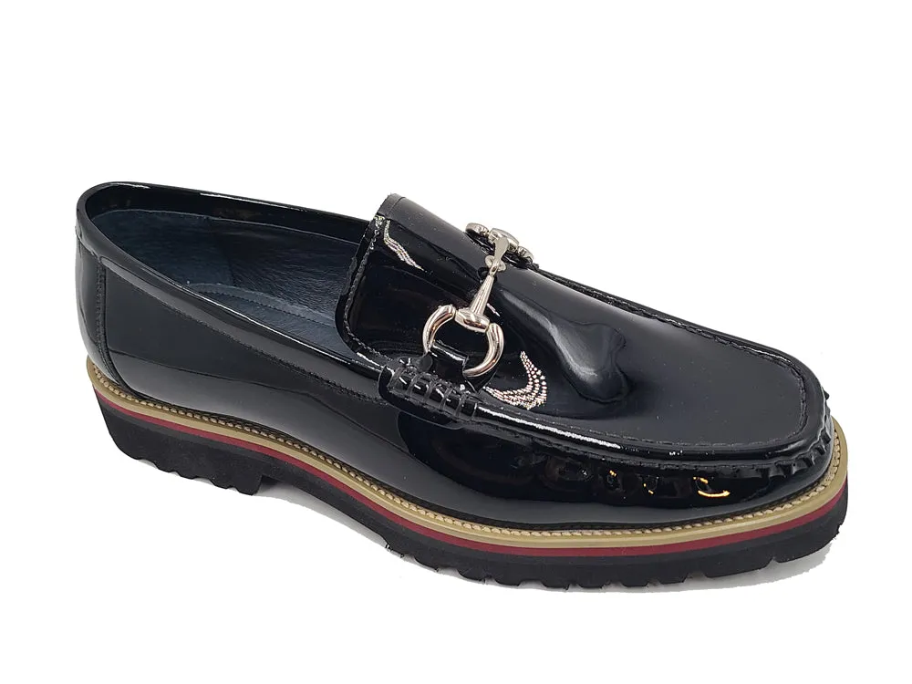 Elegant Patent Leather Horse Bit Loafer