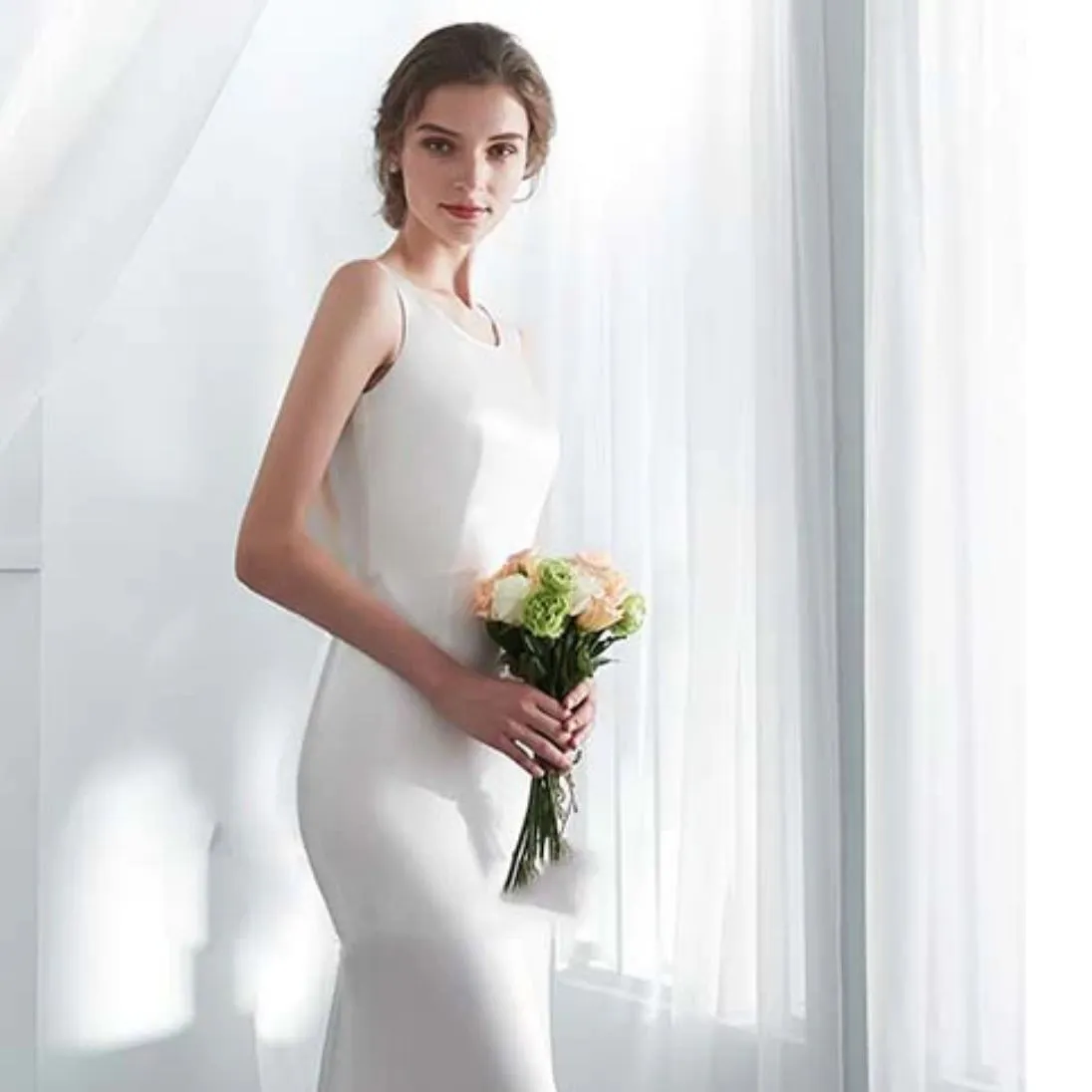 Elegant Satin Classic Wedding Dress