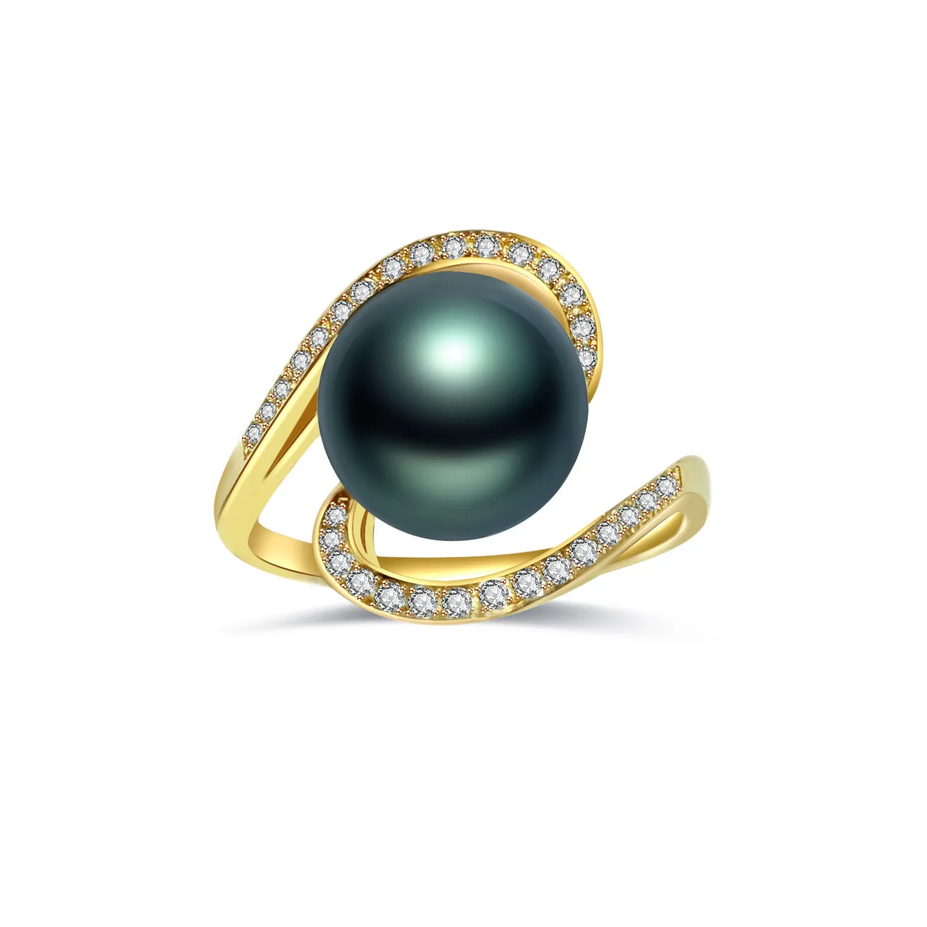 Elegant Tahitian Saltwater Pearl Ring WR00005