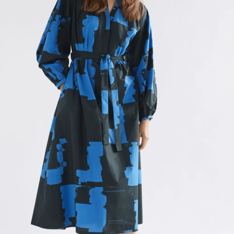 Elk The Label Blue Rolla Print Deze Dress