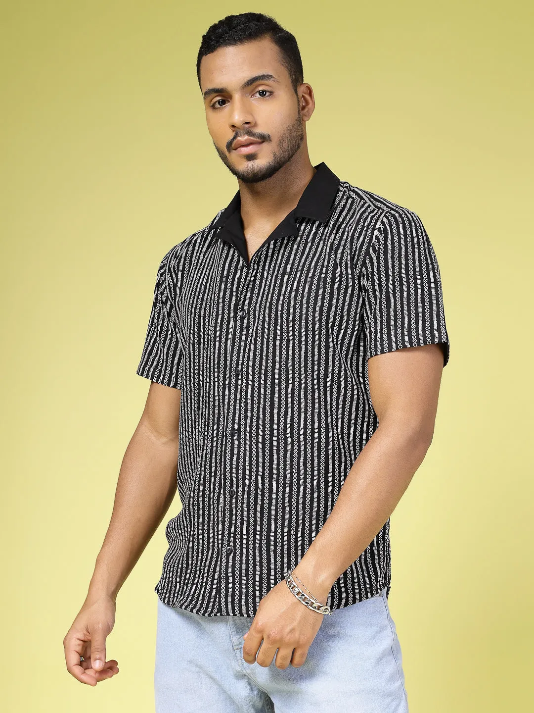 Ethnic Print Men Rayon Shirt