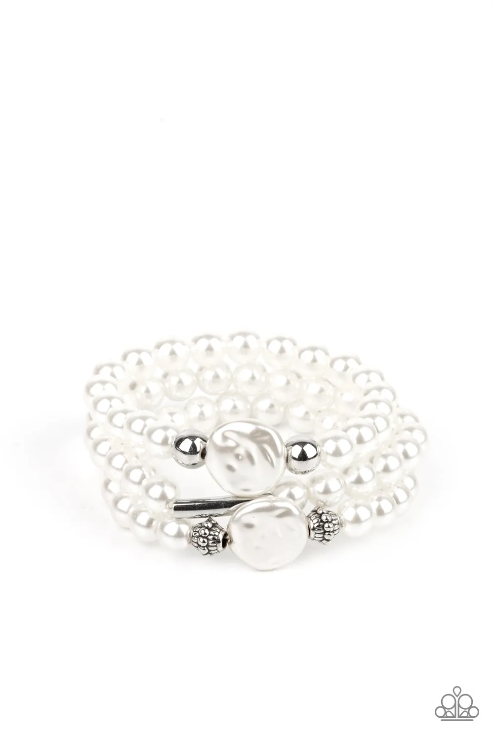 Exquisitely Elegant - White Bracelet